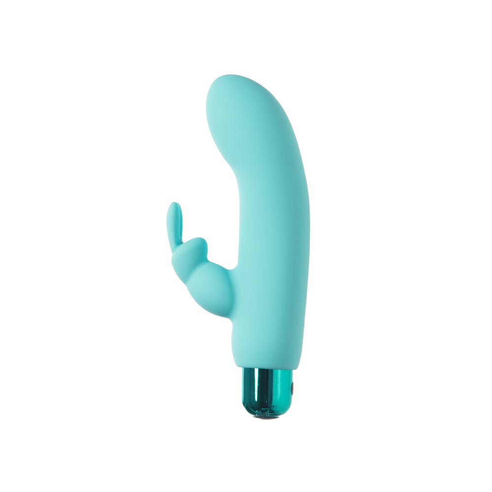 Powerbullet Alice's Bunny Rechargeable Bullet Vibrator with Silicone Rabbit Sleeve Teal - Fantasies Boutique