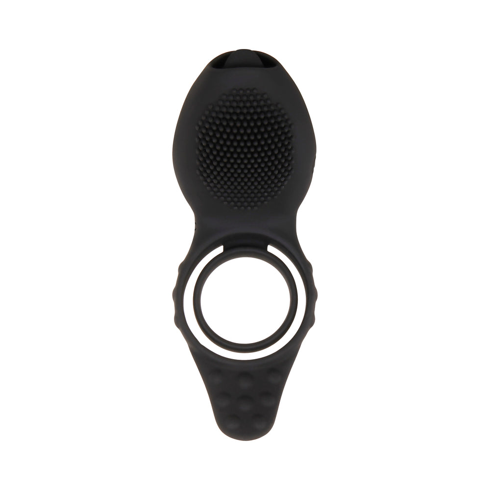 Zero Tolerance Mr. Flicker Remote-Controlled Flicking Tongue Vibrating Cockring Black - Fantasies Boutique