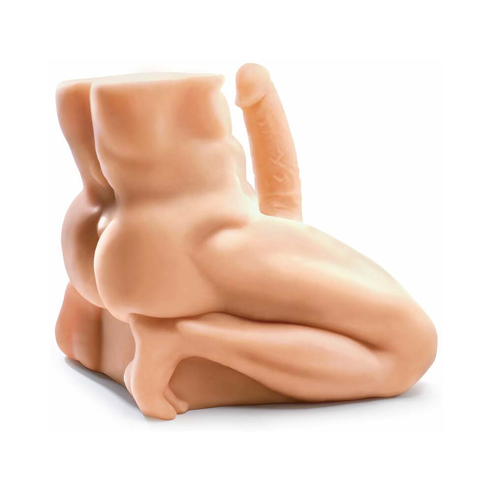 PDX Fuck Me Silly Man! Anal Masturbator With 8 in. Dildo Beige - Fantasies Boutique