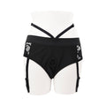 Gender X Snuggle Up Vibrating 7 in. Dildo and Lingerie-Style Strap-On Harness Set Blue/Black