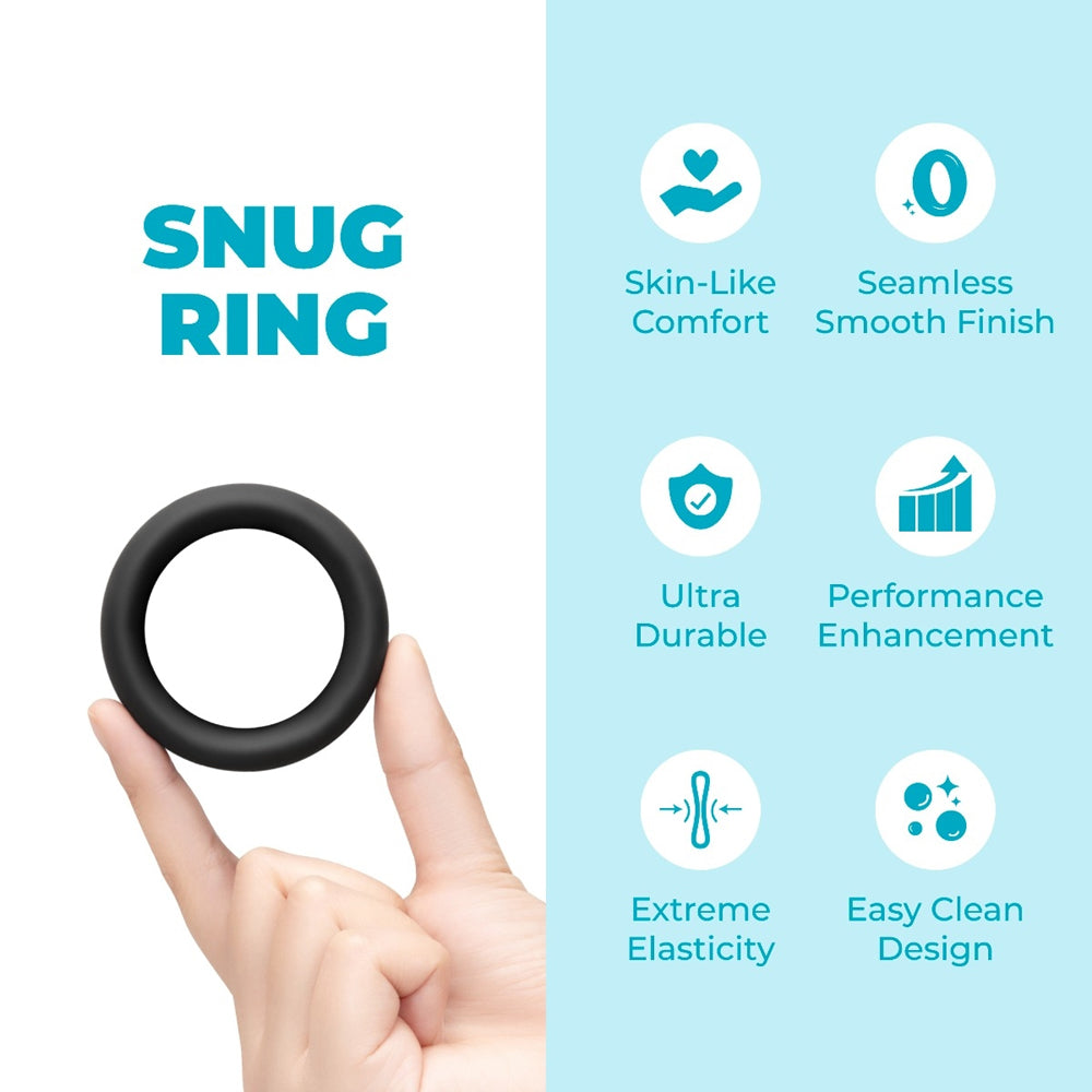 b-Vibe Snug Ring 45mm Snug Fit Silicone C-Ring Black
