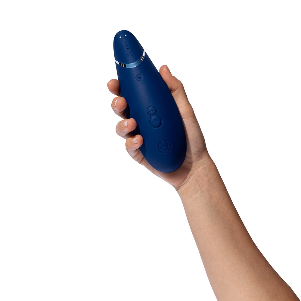 Womanizer Premium 2 Rechargeable Silicone Luxurious Pleasure Air Clitoral Stimulator Blueberry - Fantasies Boutique