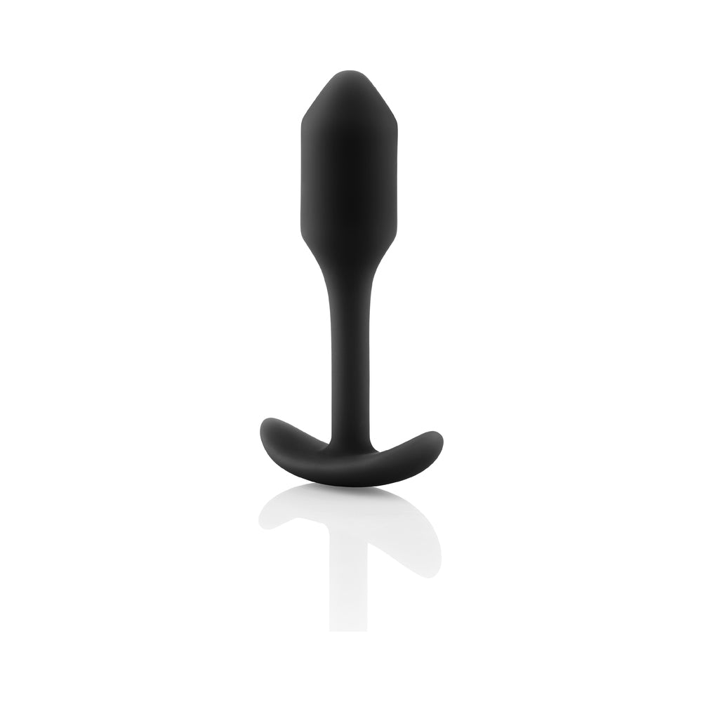 b-Vibe Snug Plug 1 Weighted Silicone Anal Plug Black - Fantasies Boutique