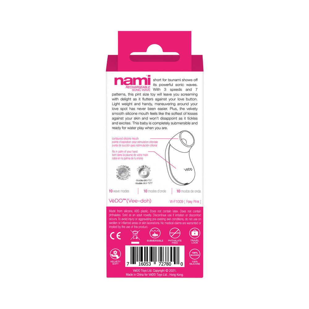 Vedo Nami Rechargeable Sonic Vibe Foxy Pink - Fantasies Boutique