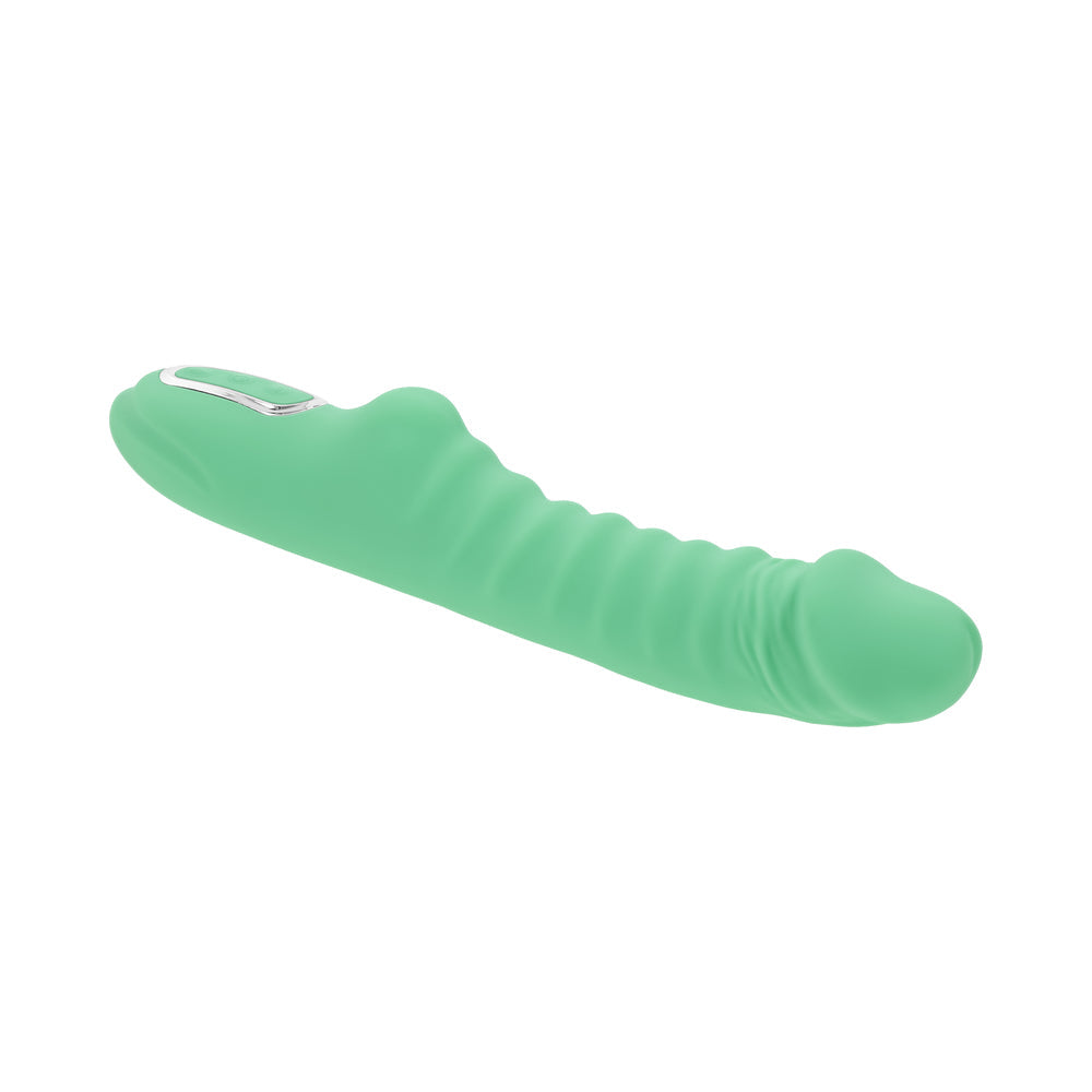 Evolved Full Throttle Rechargeable Warming Vibrator Silicone Mint Green