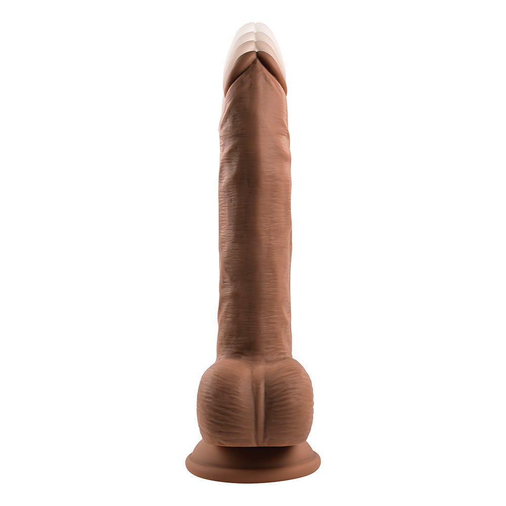 Evolved Thrust In Me Thrusting Vibrating 9.25 in. Dildo Dark - Fantasies Boutique