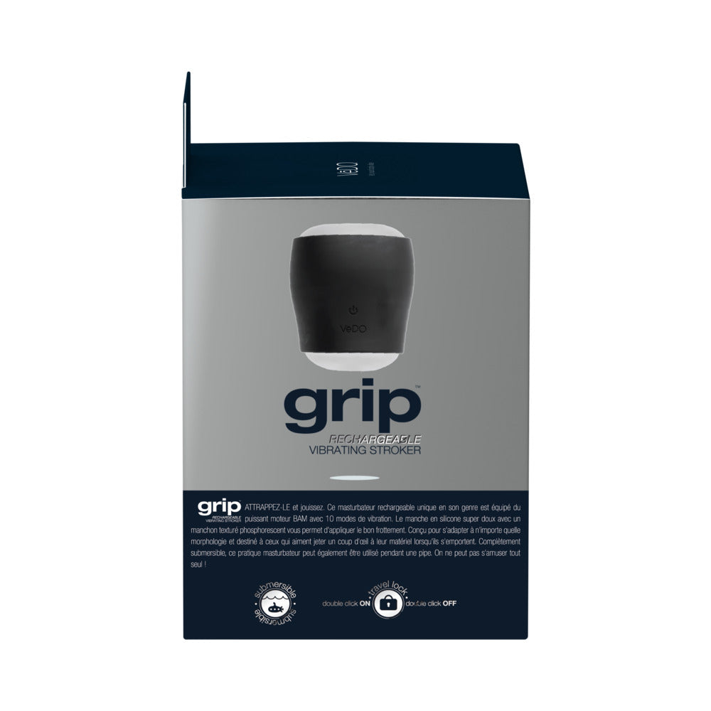 Grip Rechargeable Vibrating Sleeve Black - Fantasies Boutique