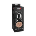 PDX Elite Cock Compressor Rechargeable Vibrating Stroker With Hands-Free Suction Cup Beige/Black - Fantasies Boutique