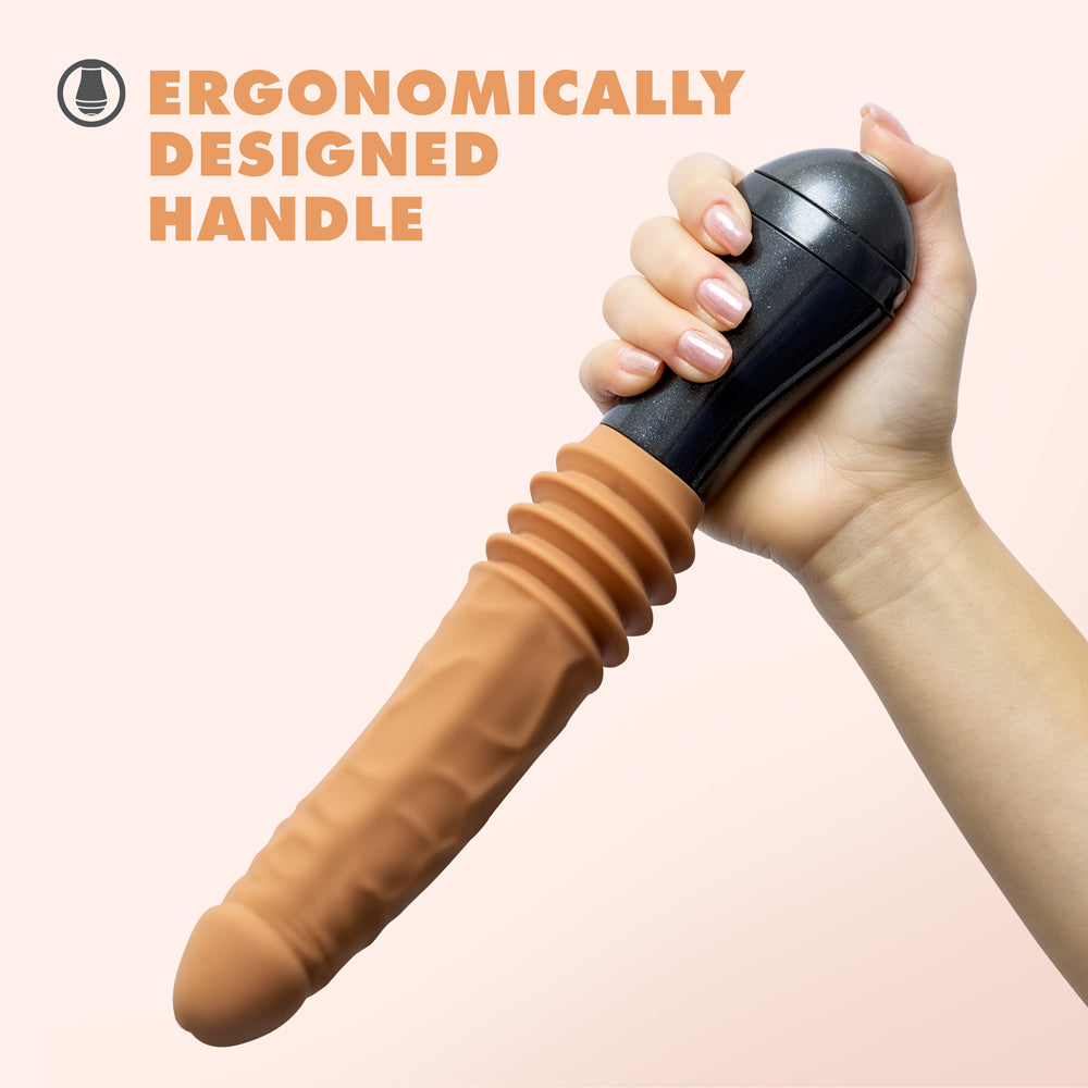 Dr. Skin Silicone Dr. Arthur Thrusting Gyrating Vibrating Dildo Tan
