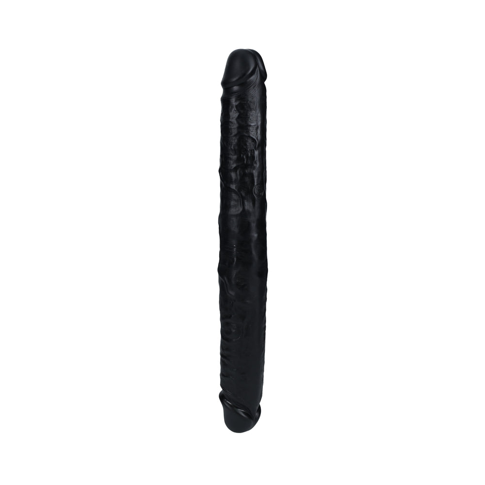 RealRock 14 in. Thick Double-Ended Dong Black - Fantasies Boutique