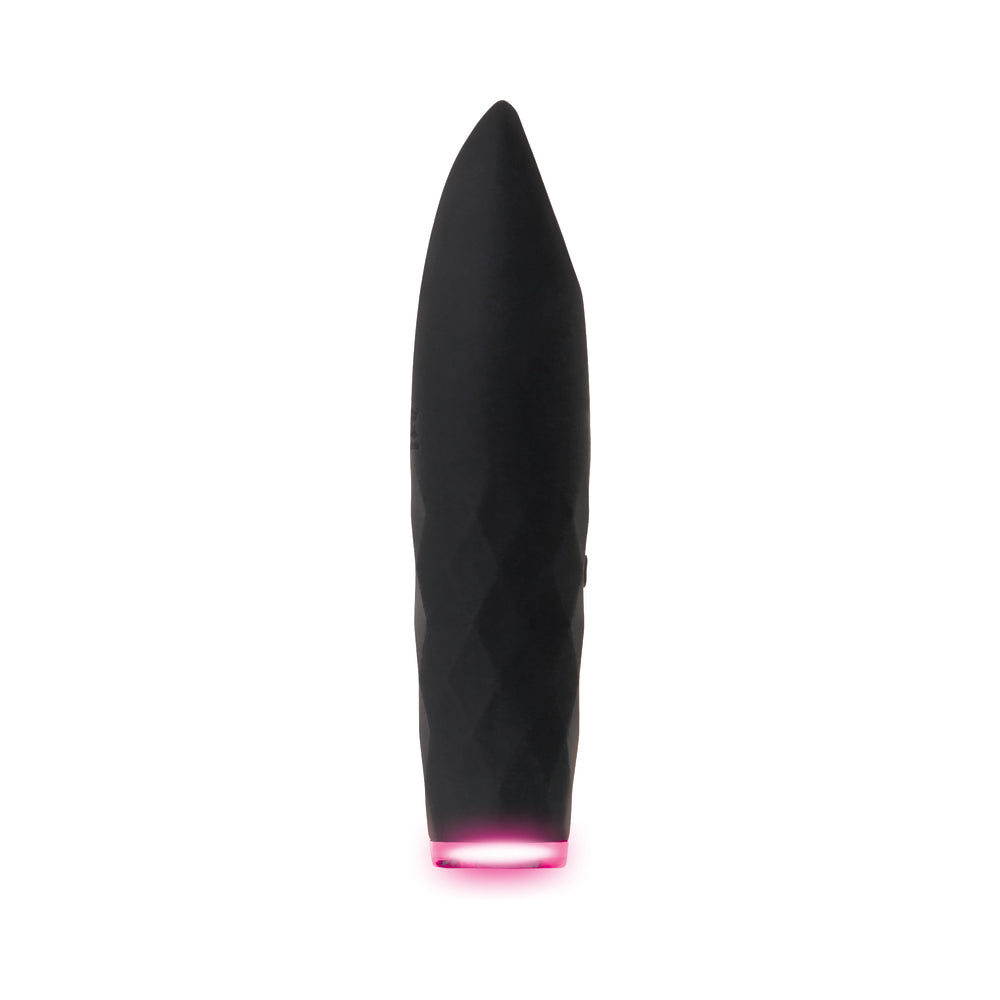 Evolved On The Spot Light-Up Rechargeable Silicone Bullet Vibrator Black - Fantasies Boutique
