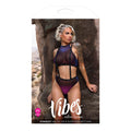 Fantasy Lingerie Vibes Stardust Iridescent Halter Top & Suspender Bottom Indigo M/L - Fantasies Boutique