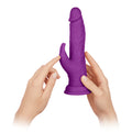 FemmeFunn Vortex Turbo Rabbit 2.0 8 in. Dual Stimulation Vibrating Dildo Purple - Fantasies Boutique