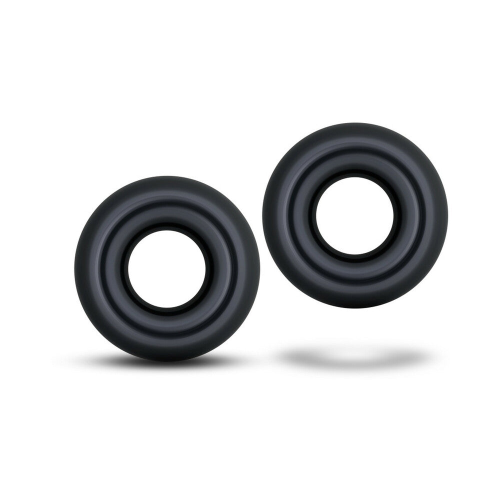 Blush Stay Hard Donut Rings Oversized Cockring 2-Pack Black - Fantasies Boutique