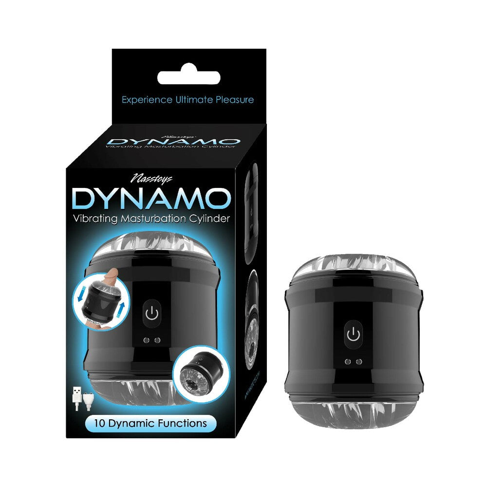 Nasstoys Dynamo Rechargeable Vibrating Masturbator Cylinder Black - Fantasies Boutique