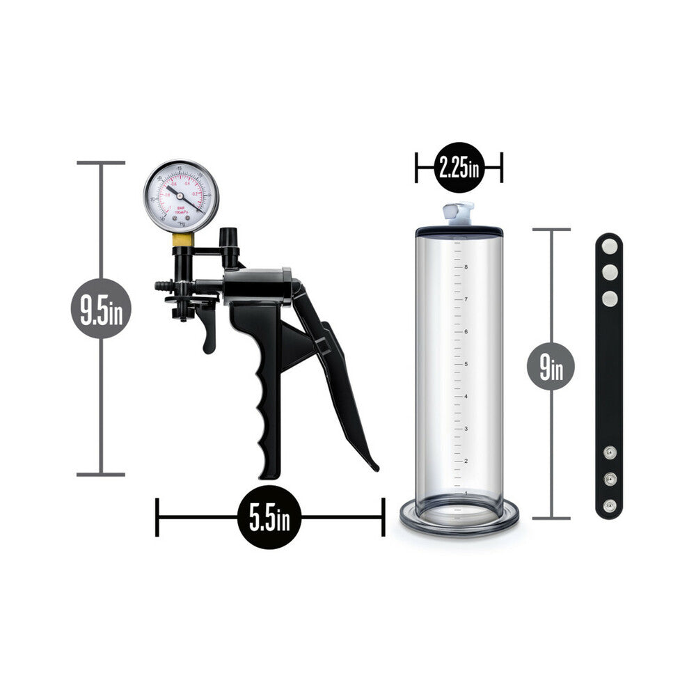 Blush Performance VX8 Premium Penis Pump System with Silicone Cock Strap Clear - Fantasies Boutique