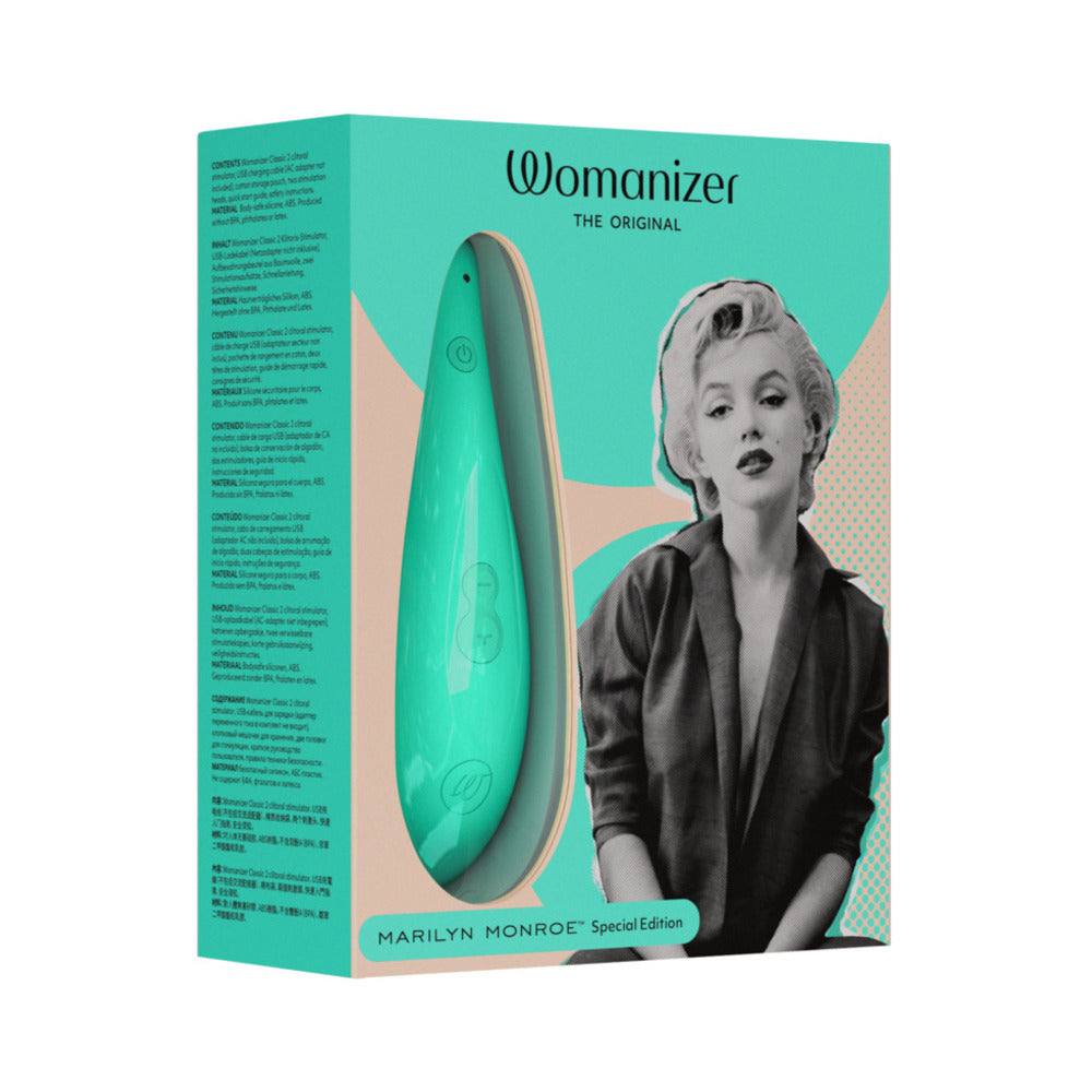 Womanizer x Marilyn Monroe Classic 2 Special Edition Pleasure Air Clitoral Stimulator Mint - Fantasies Boutique