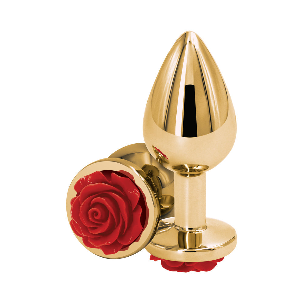 Rear Assets Rose Anal Plug Medium Red - Fantasies Boutique