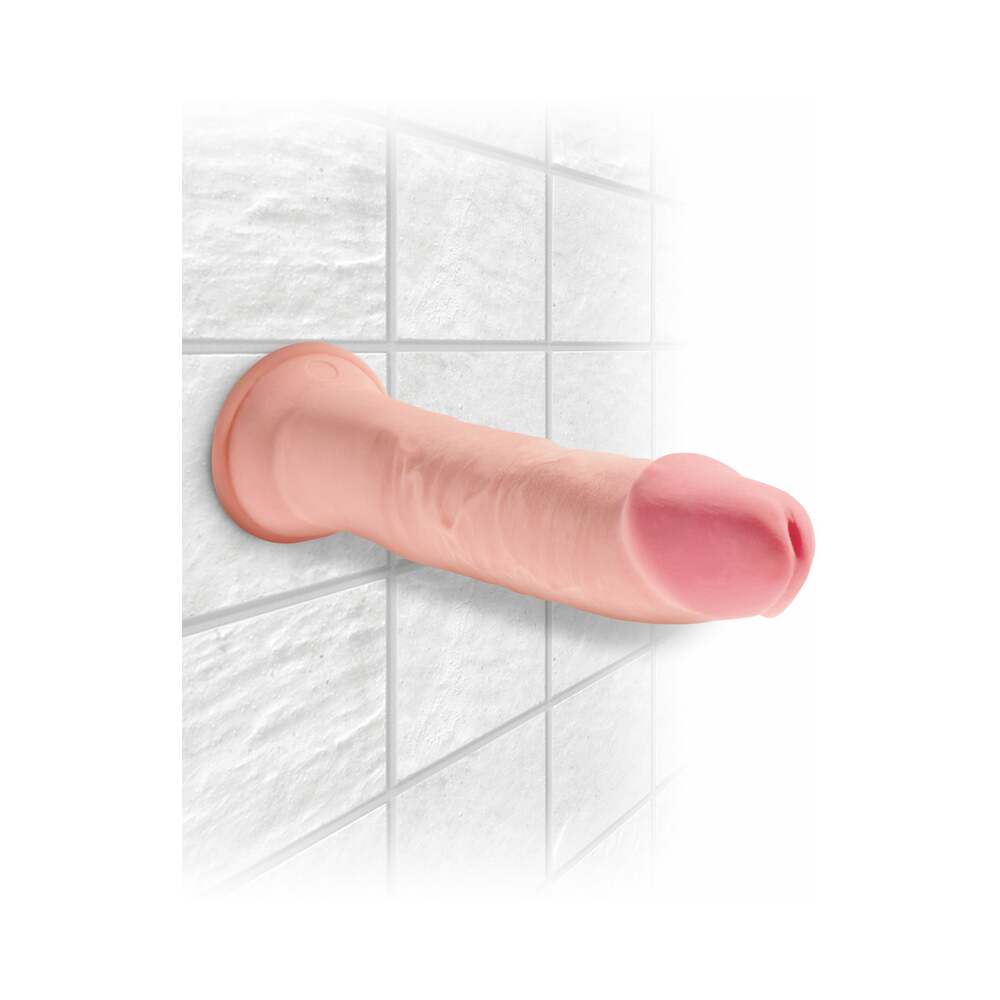 King Cock Plus 9 in. Triple Density Cock Realistic Dildo With Suction Cup Beige - Fantasies Boutique