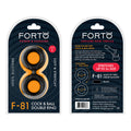 Forto F-81 Liquid Silicone Cock & Ball Double Ring Medium Black