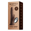 FemmeFunn Vortex Turbo Rabbit 2.0 8 in. Dual Stimulation Vibrating Dildo Brown - Fantasies Boutique