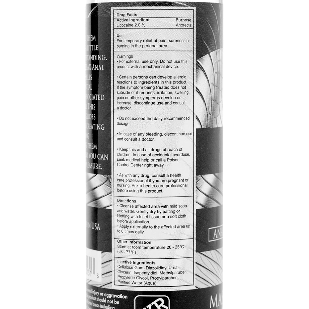 Masters Ass Relax Desensitizing Lubricant 4.25oz - Fantasies Boutique