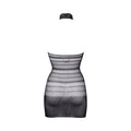 Le Desir High Lace Neck Net Mini Dress Black O/S - Fantasies Boutique