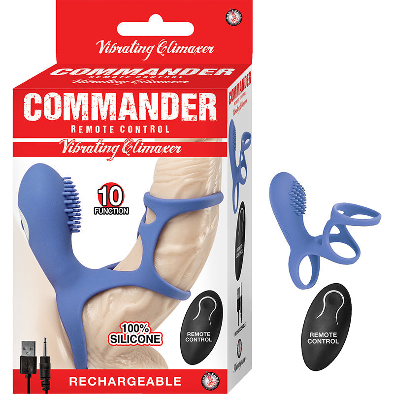 Commander Remote Control Vibrating Climaxer Blue - Fantasies Boutique