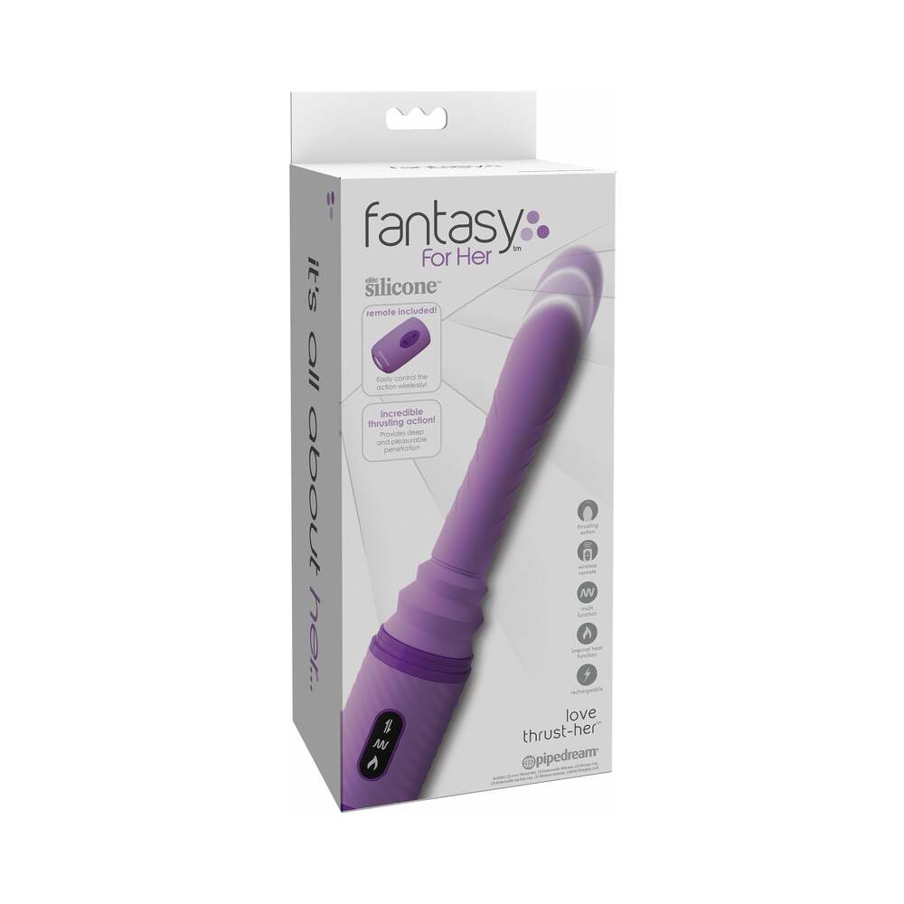Pipedream Fantasy For Her Love Thrust-Her Rechargeable Silicone Thrusting Vibrator Purple - Fantasies Boutique