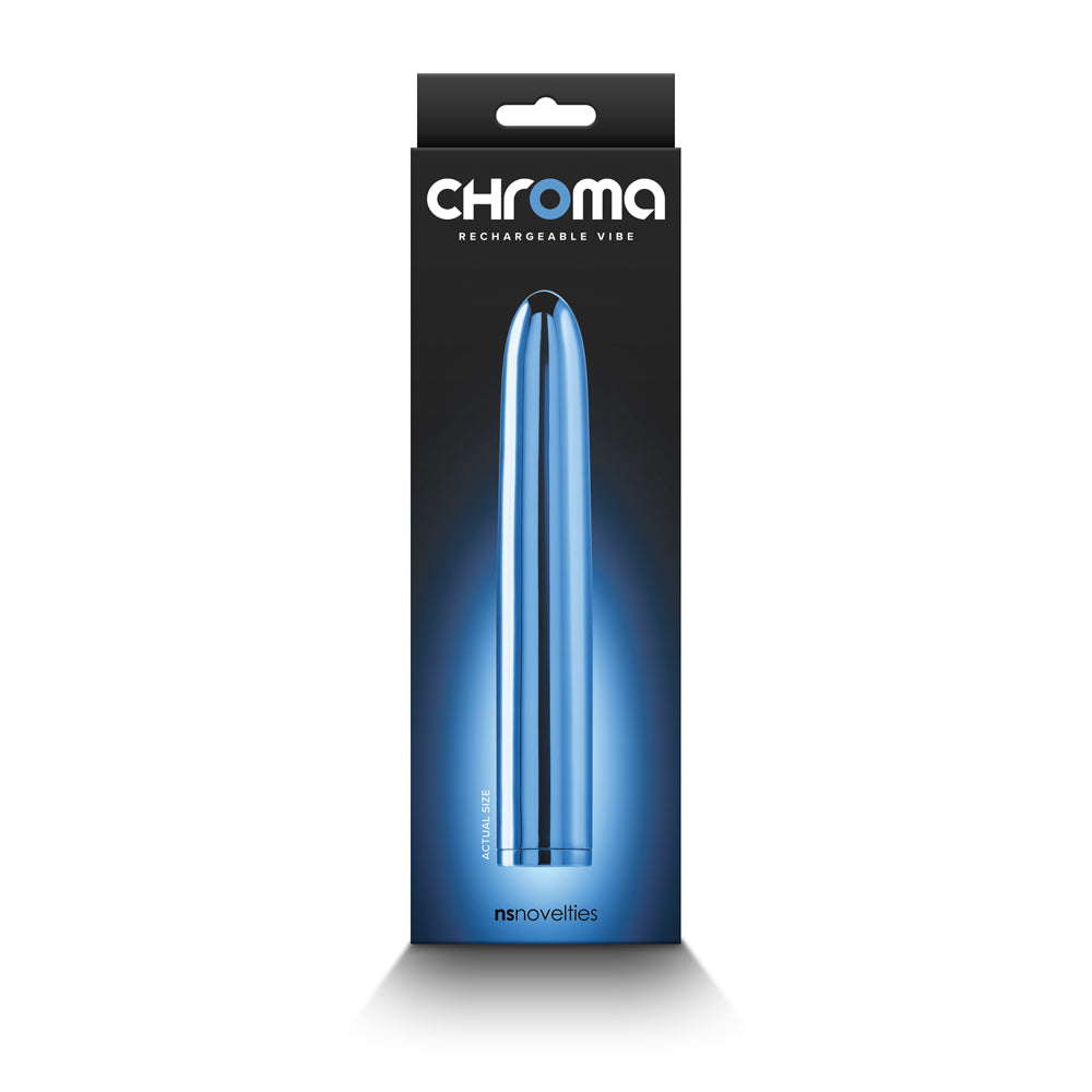 Chroma Rechargeable Vibe 7 in. Blue