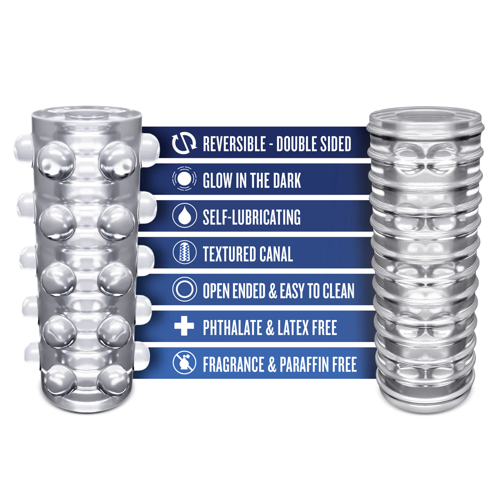 RIZE! Swich Glow in the Dark Self-Lubricating Stroker Clear - Fantasies Boutique