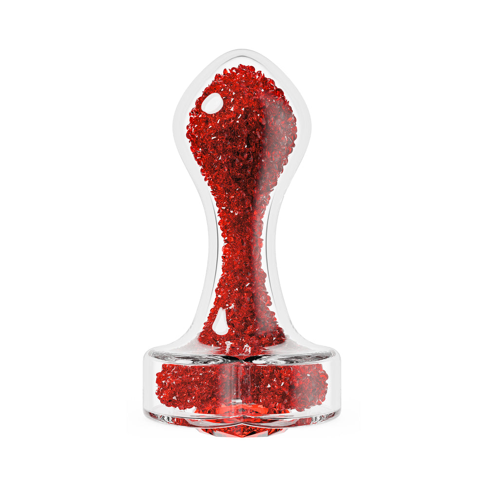 Oh My Gem Lustre Glass Anal Plug Red