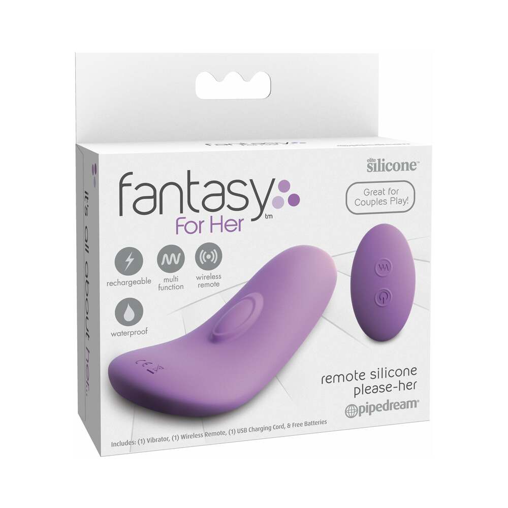 Fantasy For Her Remote Silicone Please-Her Rechargeable Vibrator Purple - Fantasies Boutique