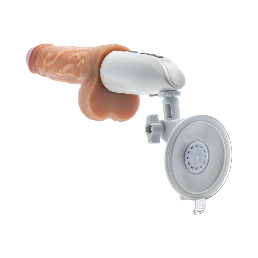 Dr. Skin Silicone Dr. Hammer 7 in. Thrusting, Gyrating & Vibrating Dildo Beige