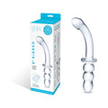 Glas 8 in. Ribbed G-Spot Glass Dildo - Fantasies Boutique