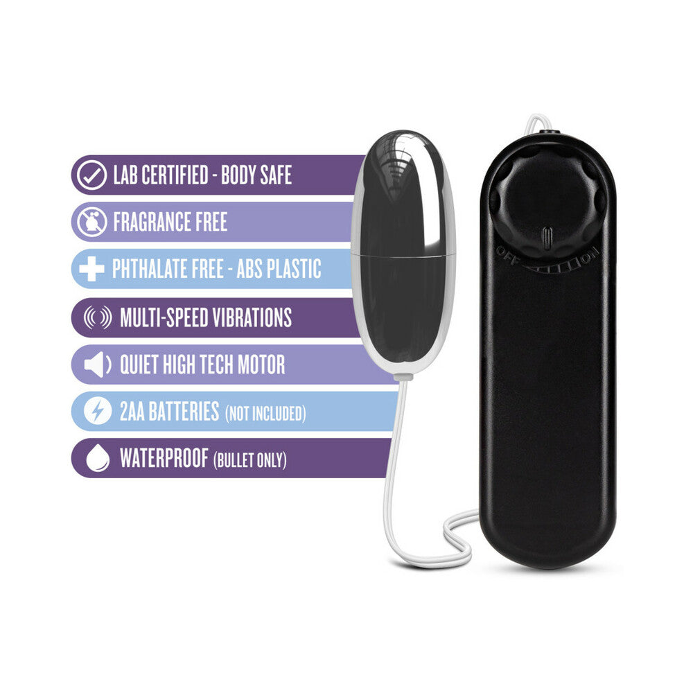 B Yours Silver Power Bullet Remote-Controlled Egg Vibrator Black - Fantasies Boutique