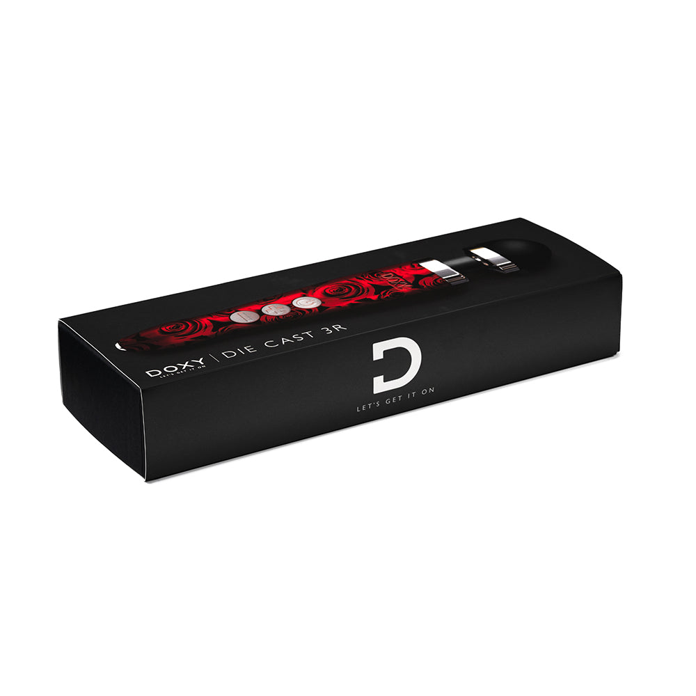 Doxy Die Cast 3R Rechargeable Compact Wand Vibrator Roses - Fantasies Boutique