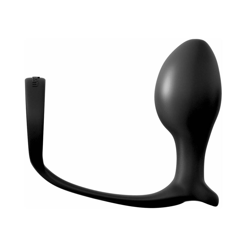 Pipedream Anal Fantasy Collection Silicone Ass-Gasm Cock Ring Advanced Plug Black - Fantasies Boutique