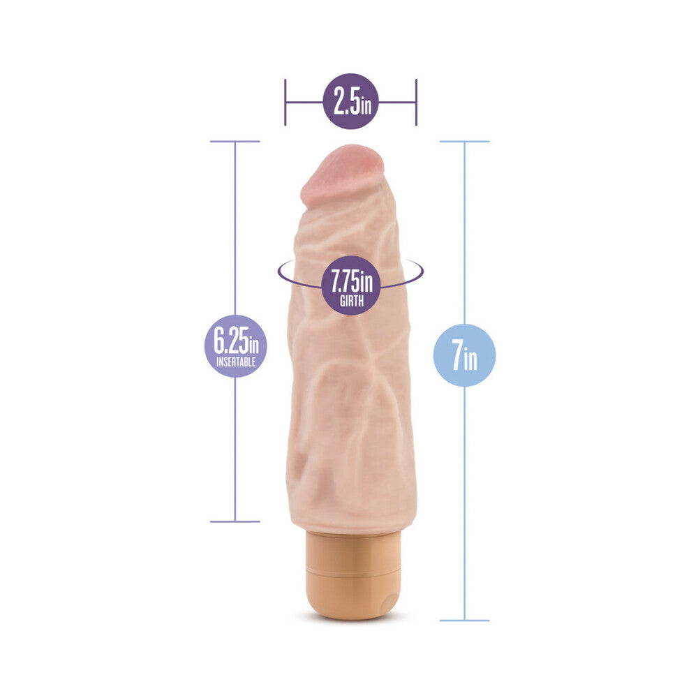 Dr. Skin Vibe 9 Realistic 7.5 in. Vibrating Dildo Beige - Fantasies Boutique