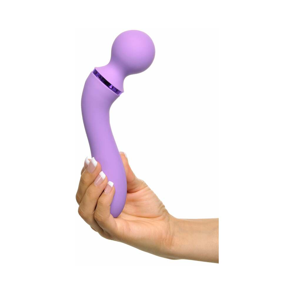 Fantasy For Her Duo Wand Massage-Her Rechargeable Silicone Dual-Ended Vibrator Purple - Fantasies Boutique