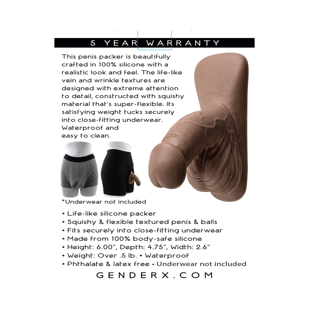 Gender X 4 in. Silicone Packer Dark - Fantasies Boutique