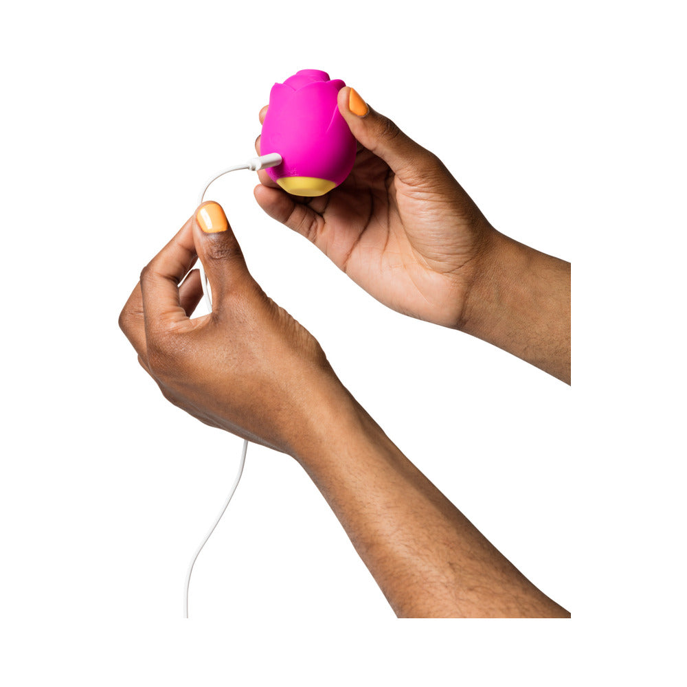 ROMP Rose Rechargeable Silicone Pleasure Air Clitoral Vibrator Pink - Fantasies Boutique