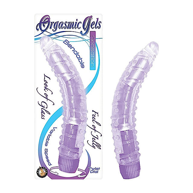 Orgasmic Gels Sensation 7in. Bendable Multispeed Vibe (Purple) - Fantasies Boutique