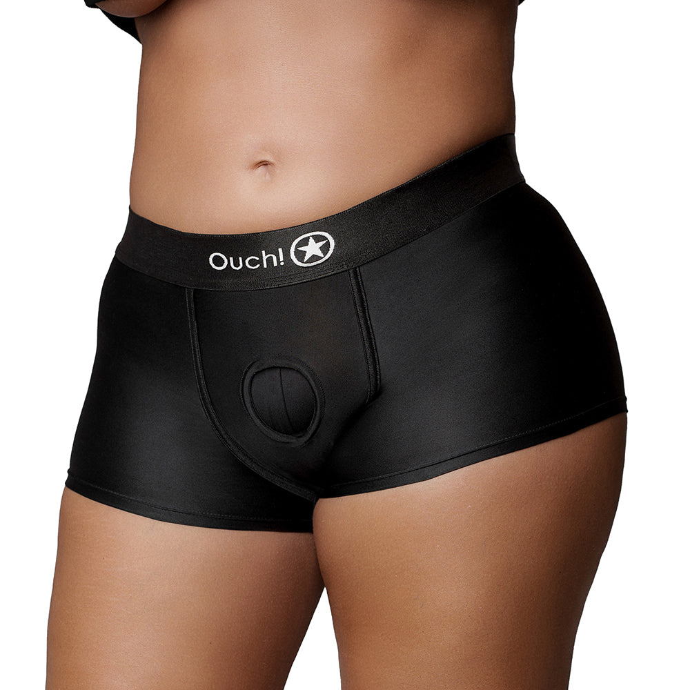 Ouch! Vibrating Strap-on Boxer Black XL/2XL - Fantasies Boutique