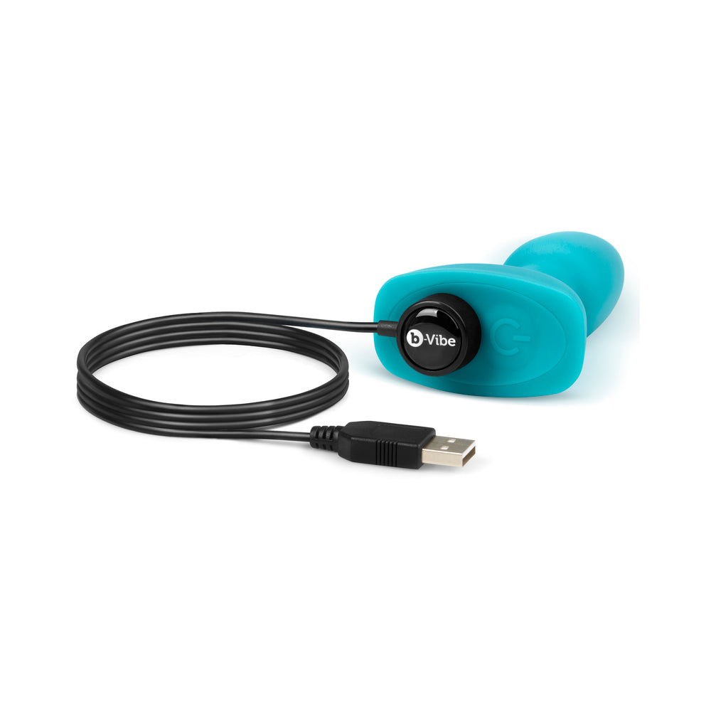 b-Vibe Rimming Petite Rotating and Vibrating Remote Control Plug Teal - Fantasies Boutique