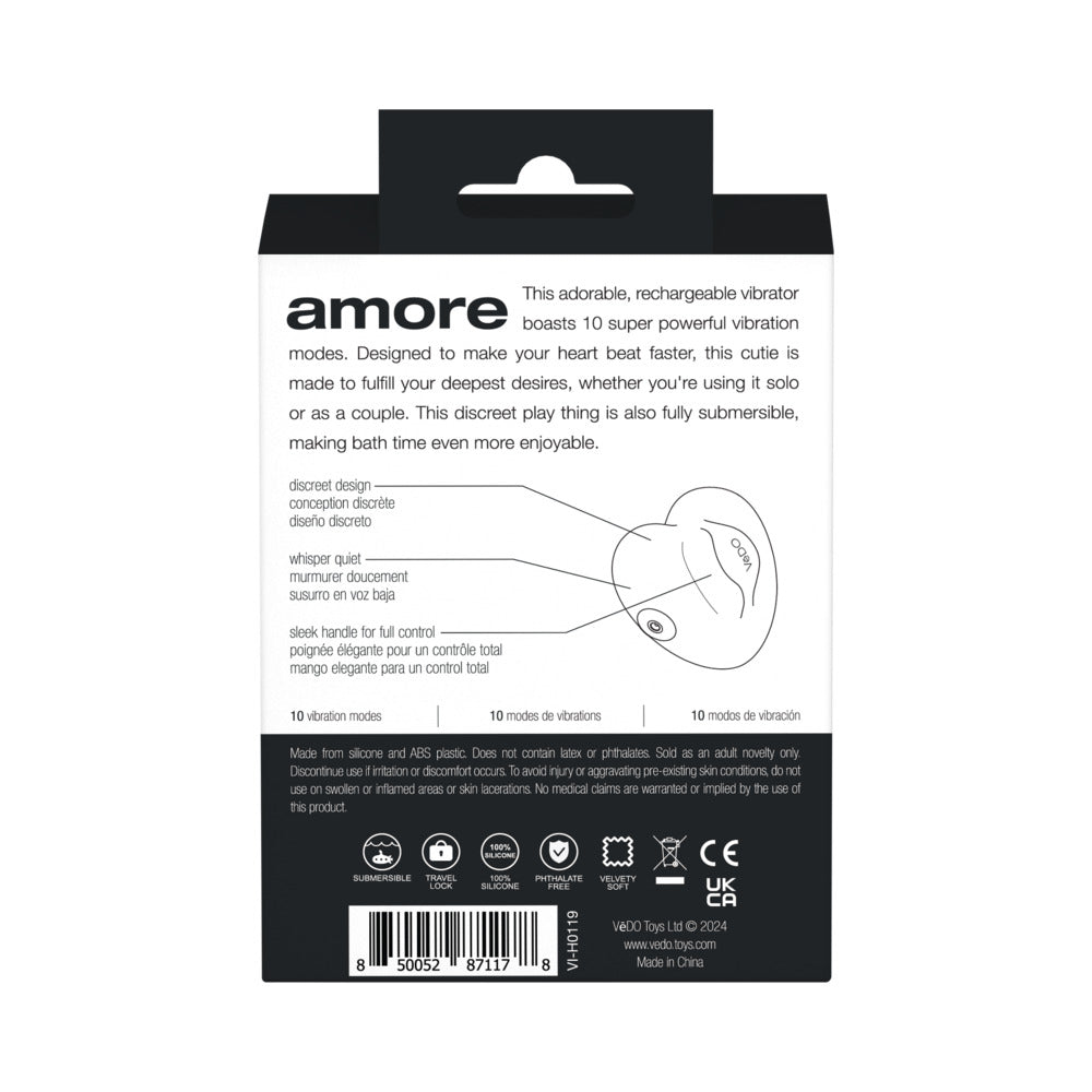 VeDO Amore Rechargeable Pleasure Vibe Black - Fantasies Boutique