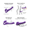 Strap-On-Me Rechargeable Remote-Controlled Silicone Vibrating Bendable Strap-On Purple M - Fantasies Boutique