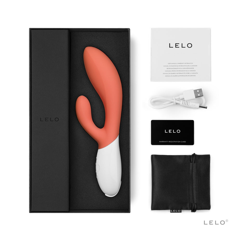 LELO INA 3 Rechargeable Dual Stimulator Coral Red - Fantasies Boutique