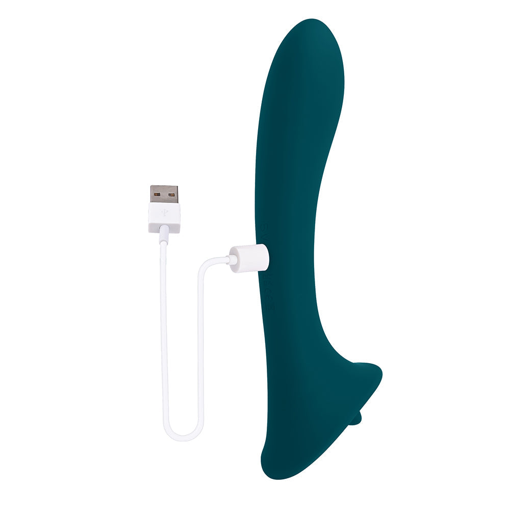 Playboy True Indulgence Rechargeable Dual Ended Silicone Flicking Vibrator Deep Teal - Fantasies Boutique