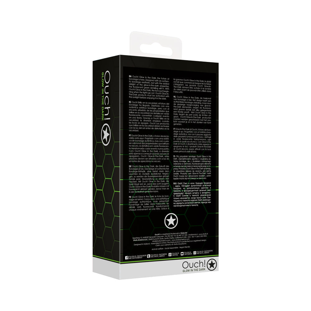 Ouch! Glow in the Dark Bonded Leather Solid Ball Gag Neon Green